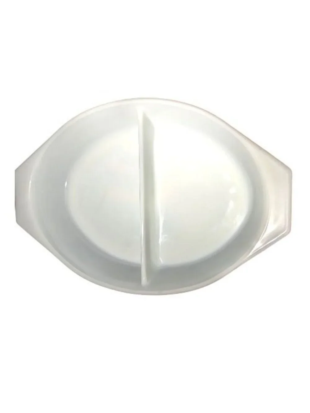 VTG Pyrex Divided Casserole Dish With Glass Lid Early American 1.5 Qt Bakeware